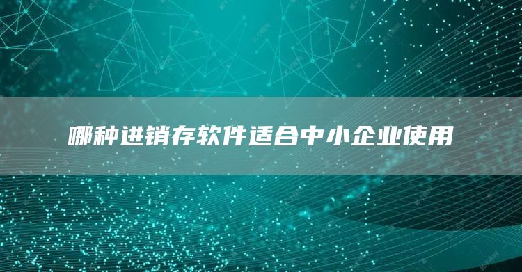 哪种进销存软件适合中小企业使用(图1)