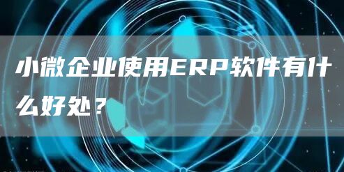 小微企业使用ERP软件有什么好处？(图1)